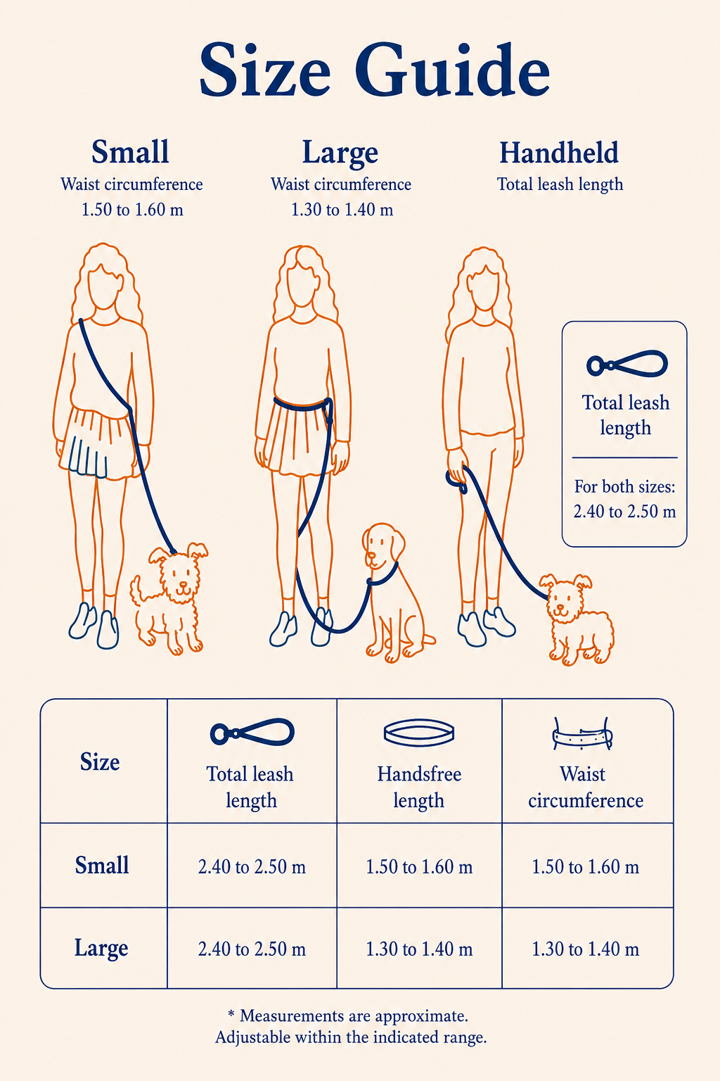 Orange Adjustable No-Pull Dog Harness & Hands-Free Leash Set