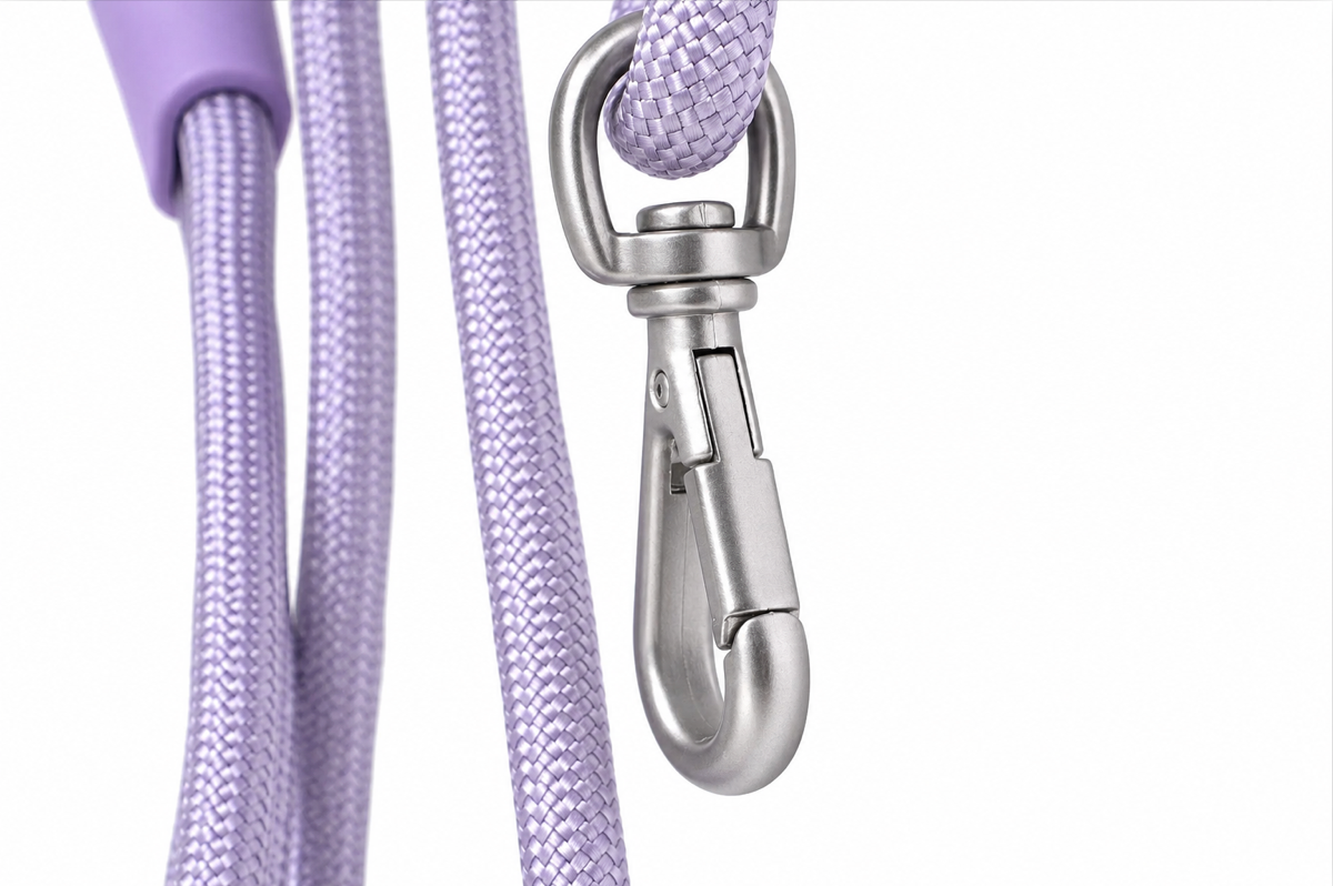 Lilac Adjustable No-Pull Dog Harness & Hands-Free Leash Set