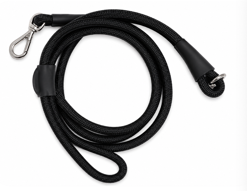 Black Adjustable No-Pull Dog Harness & Hands-Free Leash Set