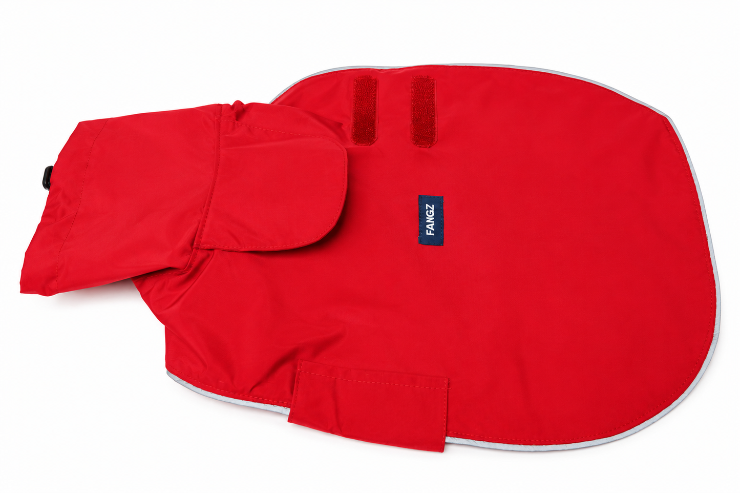Red on red raincoat